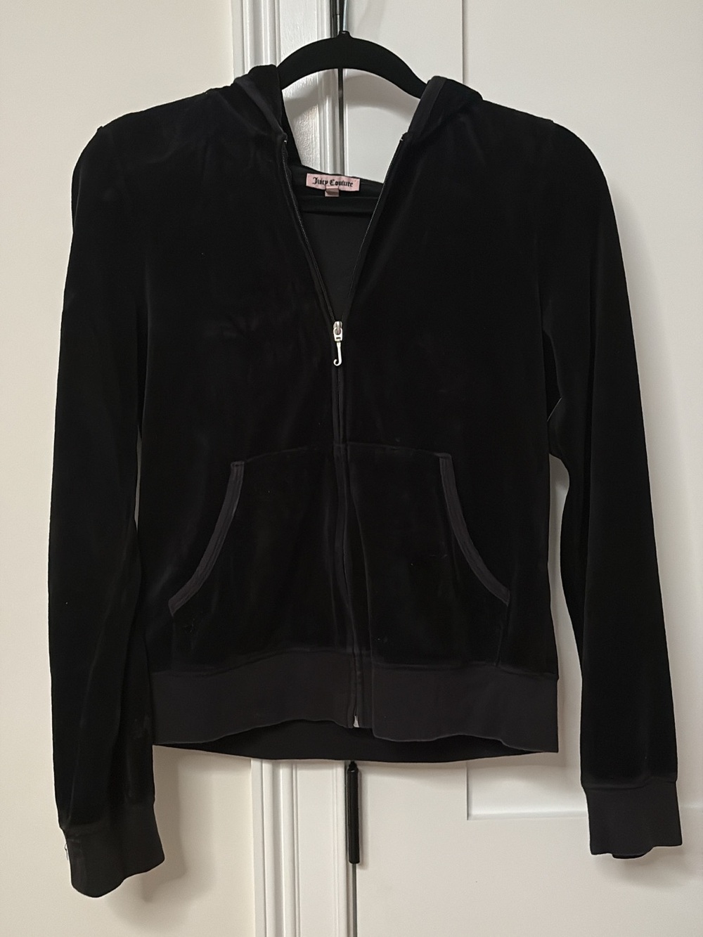 Juicy Couture Black Velour Zip Hoodie Jacket